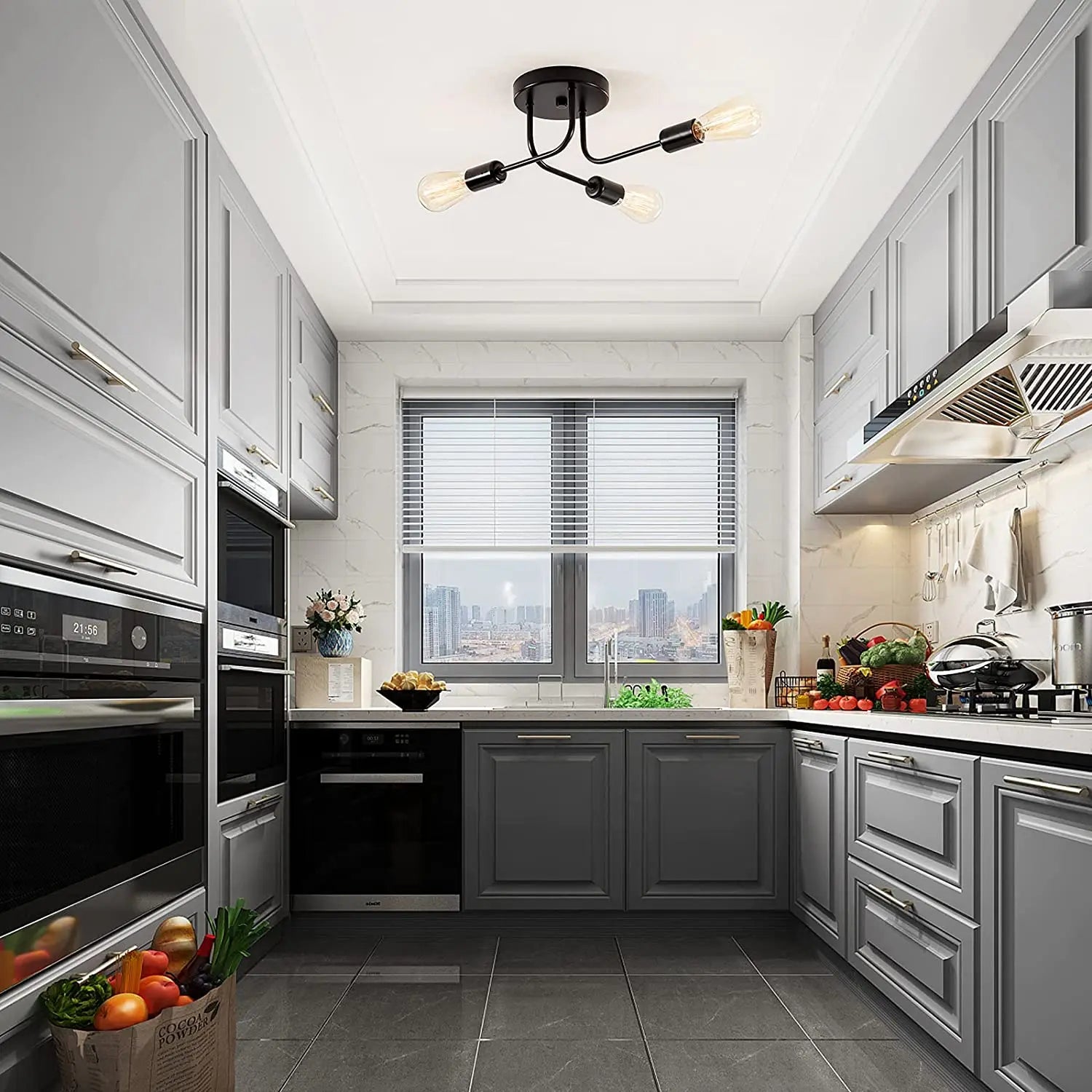 Afralia™ Sputnik Ceiling Lamp Chandelier Vintage Industrial Light Fixture Kitchen Island Luminaire