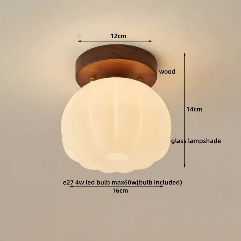 Afralia™ Walnut Copper LED Ceiling Light Modern Home Lighting Luminaria