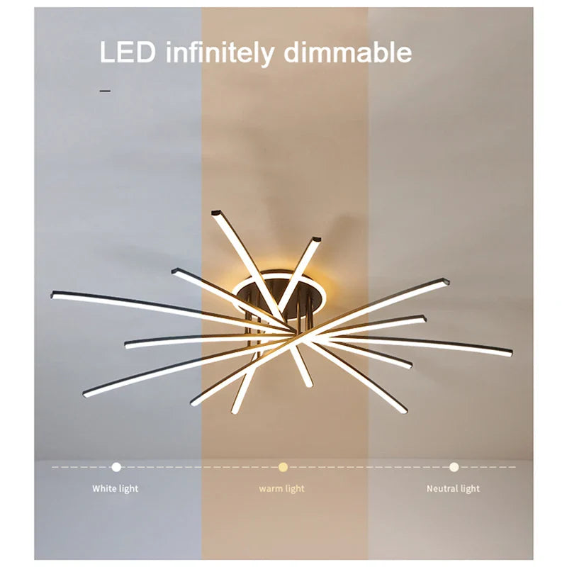 Afralia™ Modern LED Ceiling Chandelier Light for Home Decor and Living Room