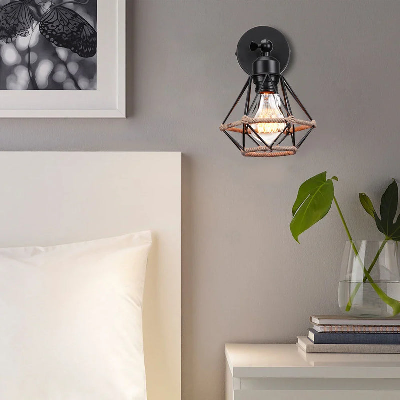 Afralia™ Vintage Industrial Wall Sconce Ceiling Lamp Retro Loft Light Shade