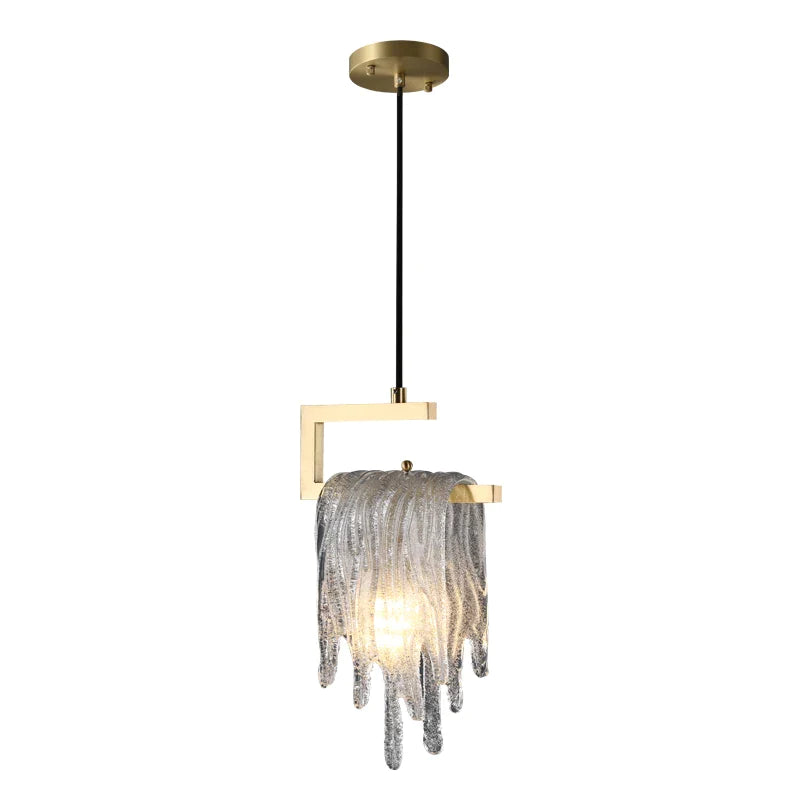 Afralia™ Icicle Glass Pendant Light for High-End Bedroom & Living Room Decor