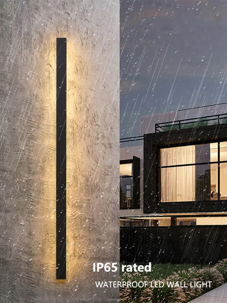 Afralia™ Black Waterproof LED Wall Light | Minimalist Outdoor Garden Balcony Terrace Decor