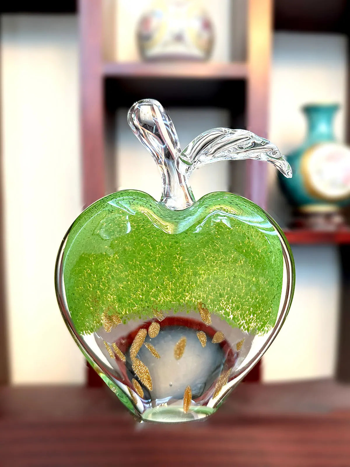 Afralia™ Crystal Glass Apple Paperweight: Modern Office Desktop Decor & Gift.