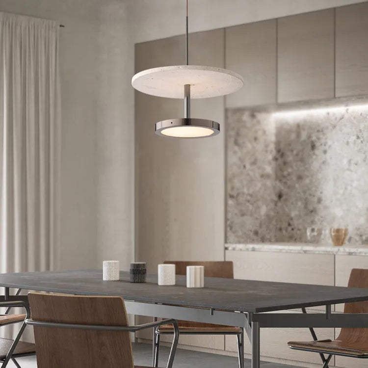 Afralia™ Black Stone Pendant LED Chandelier for Elegant Home Décor