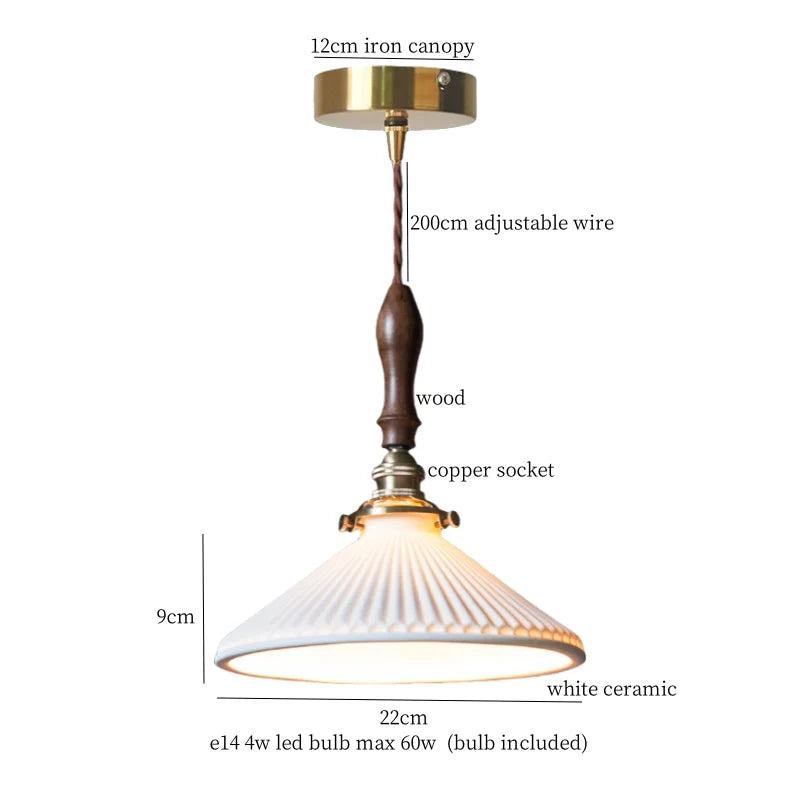 Afralia™ Minimalist Ceramic LED Pendant Lamp for Kitchen Bedroom Living Room