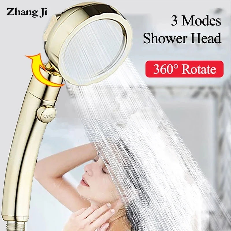 Afralia™ Retro Golden 3 Mode High Pressure Shower Head