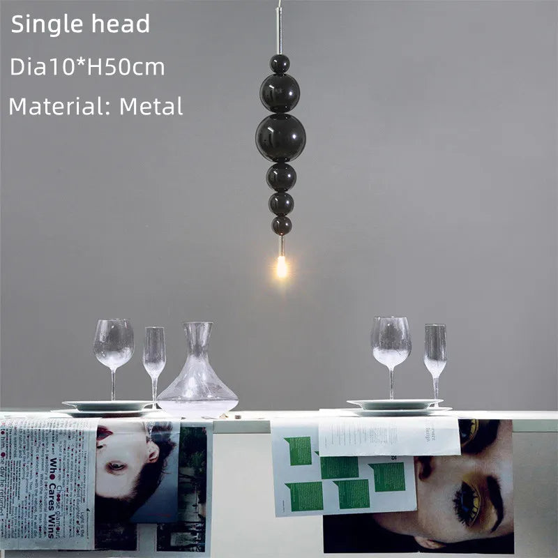 Afralia™ Black Gourd Pendant Chandelier for Dining Living Bedroom - Modern Ceiling Light