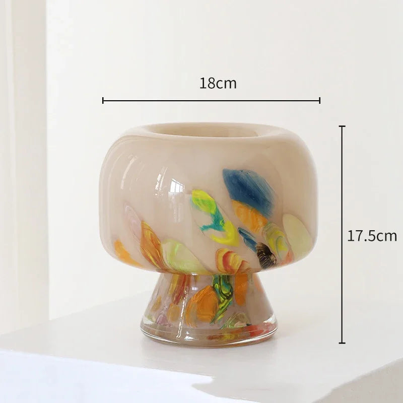 Afralia™ Mushroom Glass Vase: Unique Shape for Table Floral Arrangement and Room Decor