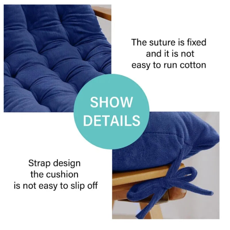 Afralia™ Rocking Chair Cushion with Ties Overstuffed Tufted Pillow for Indoor Outdoor Comfort.