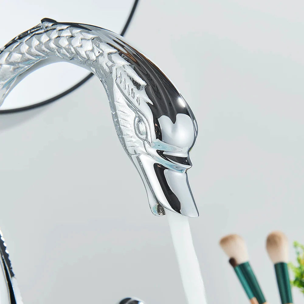 Afralia™ Swan Crystal Dual Handle Bathroom Faucet Mixer Tap for Sink