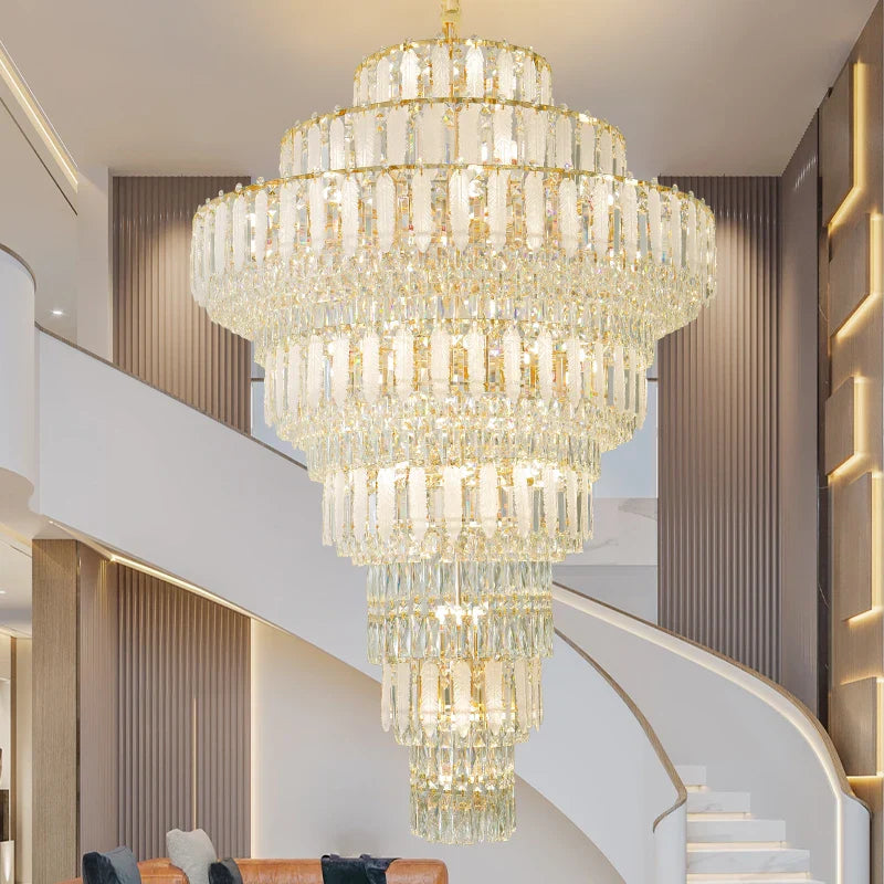 Afralia™ Crystal Hollow Chandelier: Elegant Lighting for European Villa, Hotel Lobby, and Living Room
