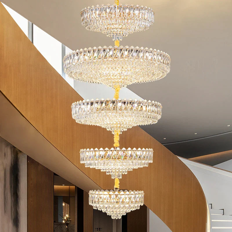 Afralia™ Crystal Living Room Chandelier: Modern Luxury High-Rise Villa Personality Creative Hotel Décor