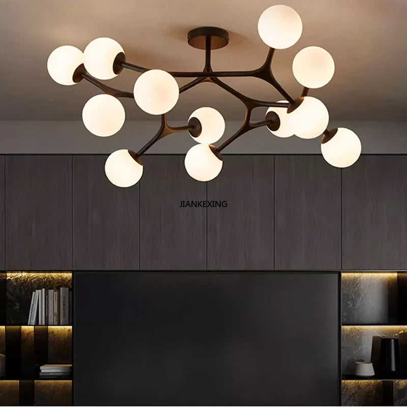 Afralia™ Glass Ball Ceiling Chandelier: Modern Lighting Fixture for Living Room Bedroom Center Table