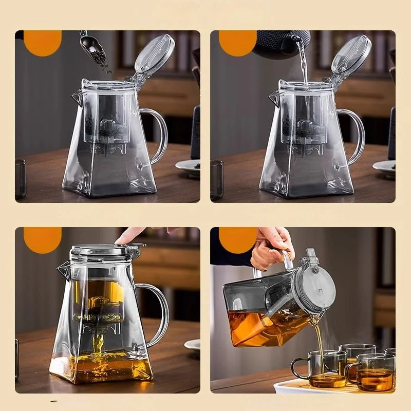 Afralia™ Glass Teapot Set with Heat-Resistant Filter, Perfect for Brewing Tea and Infusions