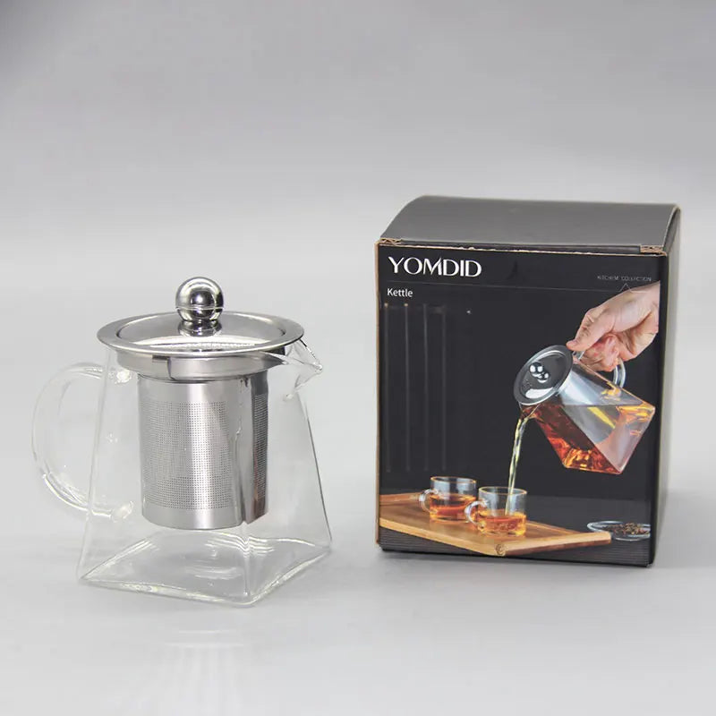 Afralia™ Glass Teapot with Stainless Steel Infuser