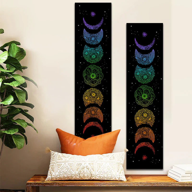 Afralia™ Moon Phase Botanical Tapestry - Aesthetic Home Decor