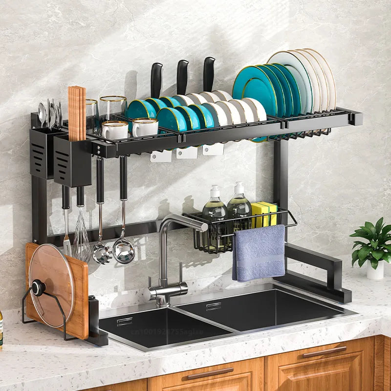 Afralia™ Sink Dish Drying Rack & Cutlery Organizer - Countertop Kitchen Storage Solution