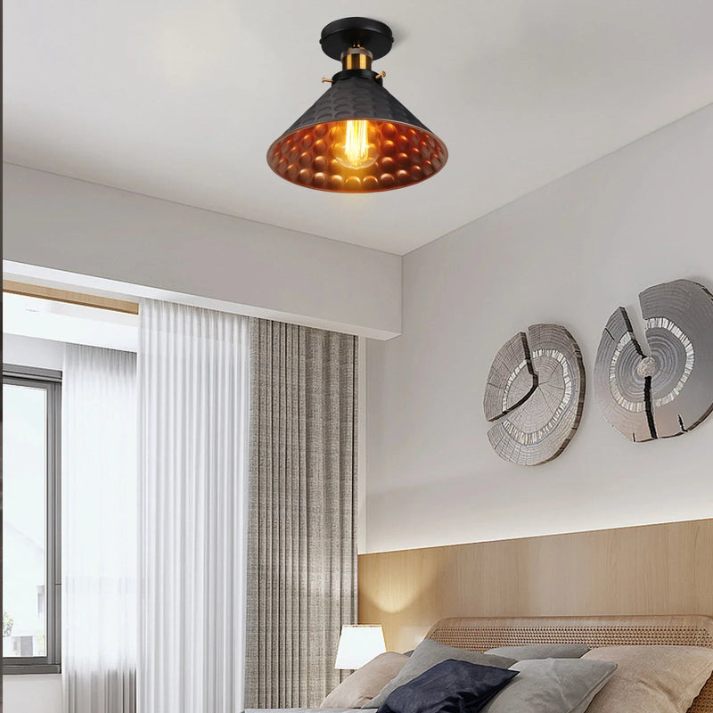 Afralia™ Industrial Flush Mount Light for Home Decor in Bedroom, Kitchen, Living Room