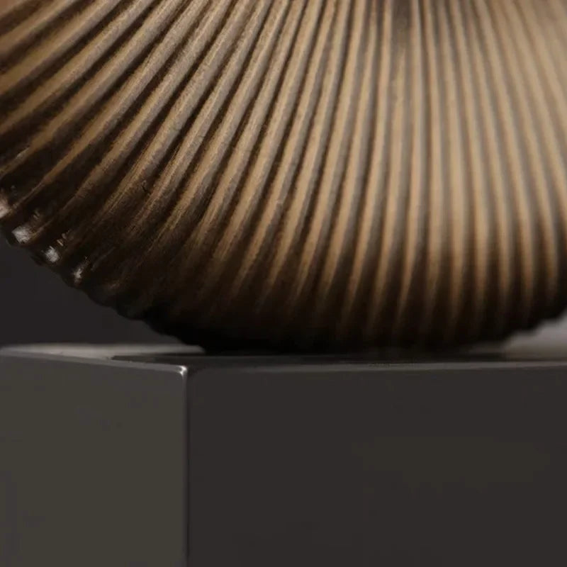 Afralia™ Golden Round Openwork Ring - Home Decor Sculpture Hollow Out Figurines