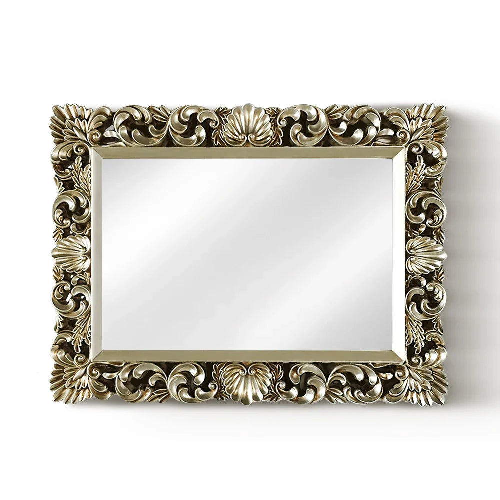 Afralia™ Wall Mirror Vintage Golden Modern Living Room Decor Retro Aesthetic Ornaments