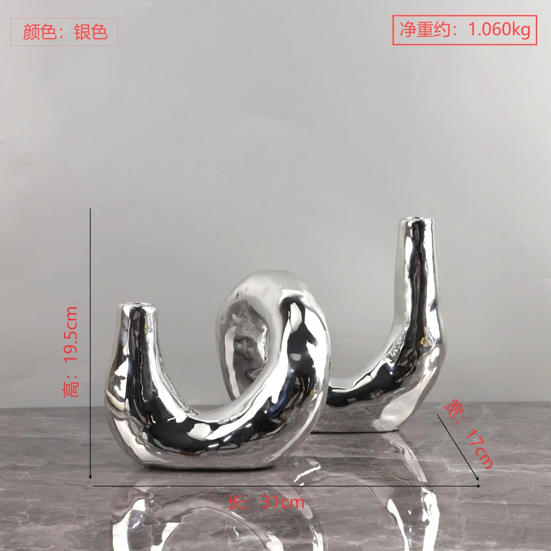 Afralia™ Silver Resin Geometric Candle Holder Candelabrum for Home Decor & Weddings