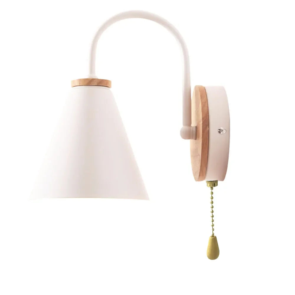 Afralia™ Nordic Iron Wood Wall Light Fixture LED Lamp for Indoor Home Decor