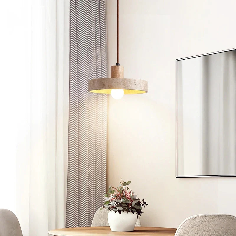 Afralia™ Travertine Pendant Light: Modern E27 Hanging Lamp for Kitchen, Living, Dining, Bedroom