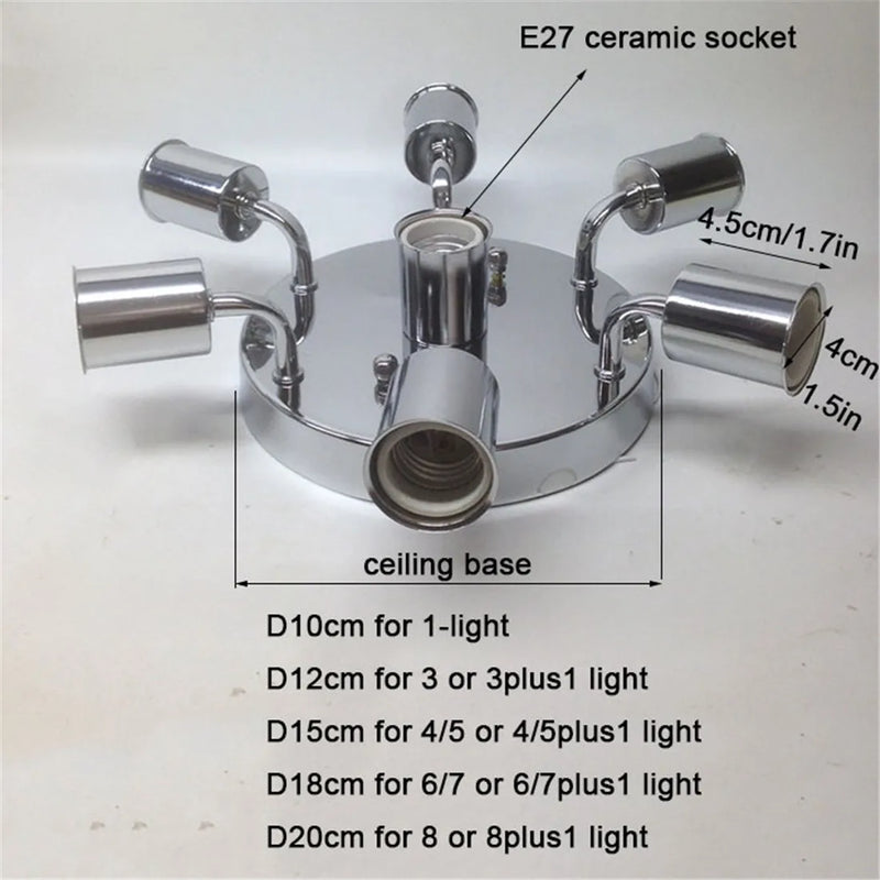 Afralia™ Minimalist Ceramic E27 Ceiling Lights in Gold/Chrome/White/Black, 3-8 Heads Lighting Fixture