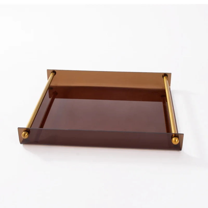 Afralia™ Clear Glass Square Fruit Plate Tray Desktop Storage Container Home Decor