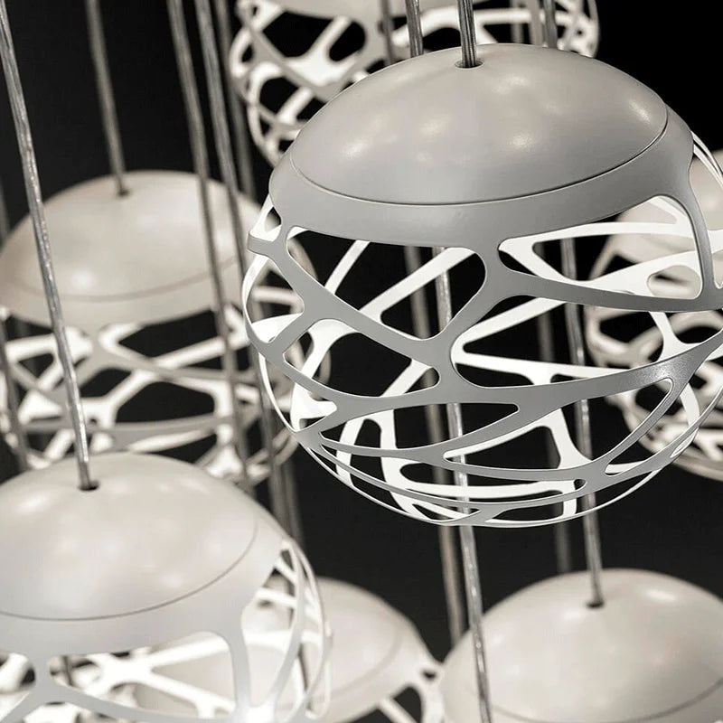 Afralia™ Modern Iron Ball Chandelier for Restaurant Living Room Bar Corridor Villa Project