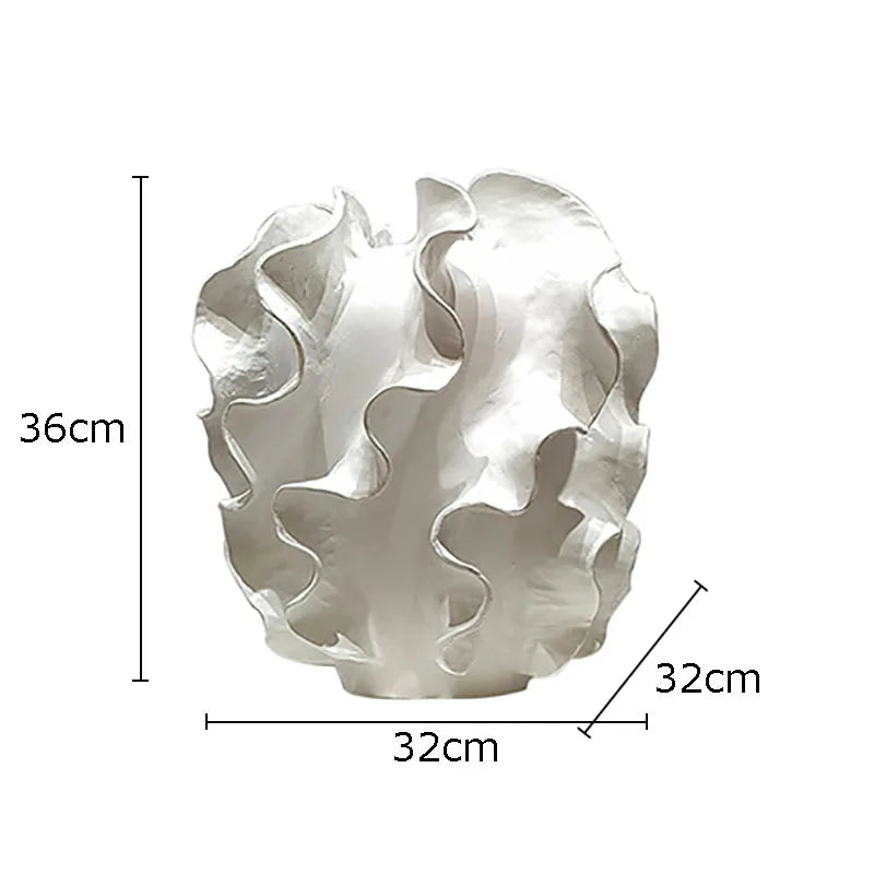 Afralia™ Wave Wrinkle Resin Vase | Abstract Crafts Flower Pot | Desk Decoration | Artistic Floral Arrangement