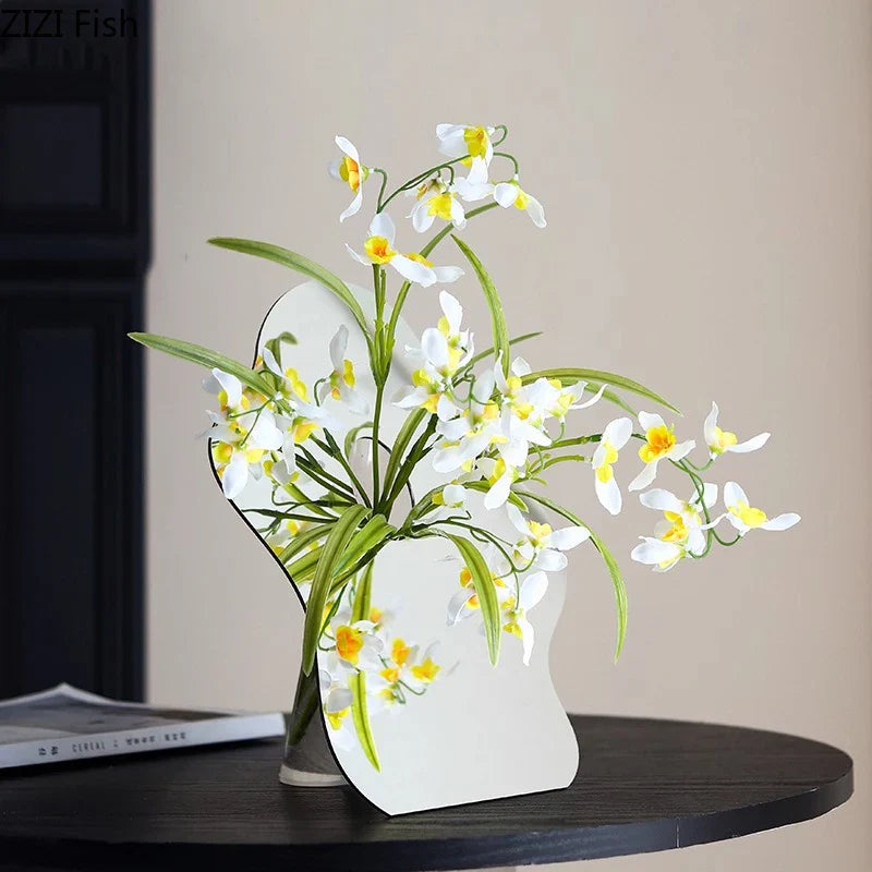 Afralia™ Modern Acrylic Mirror Vase for Floral Arrangement and Home Decor