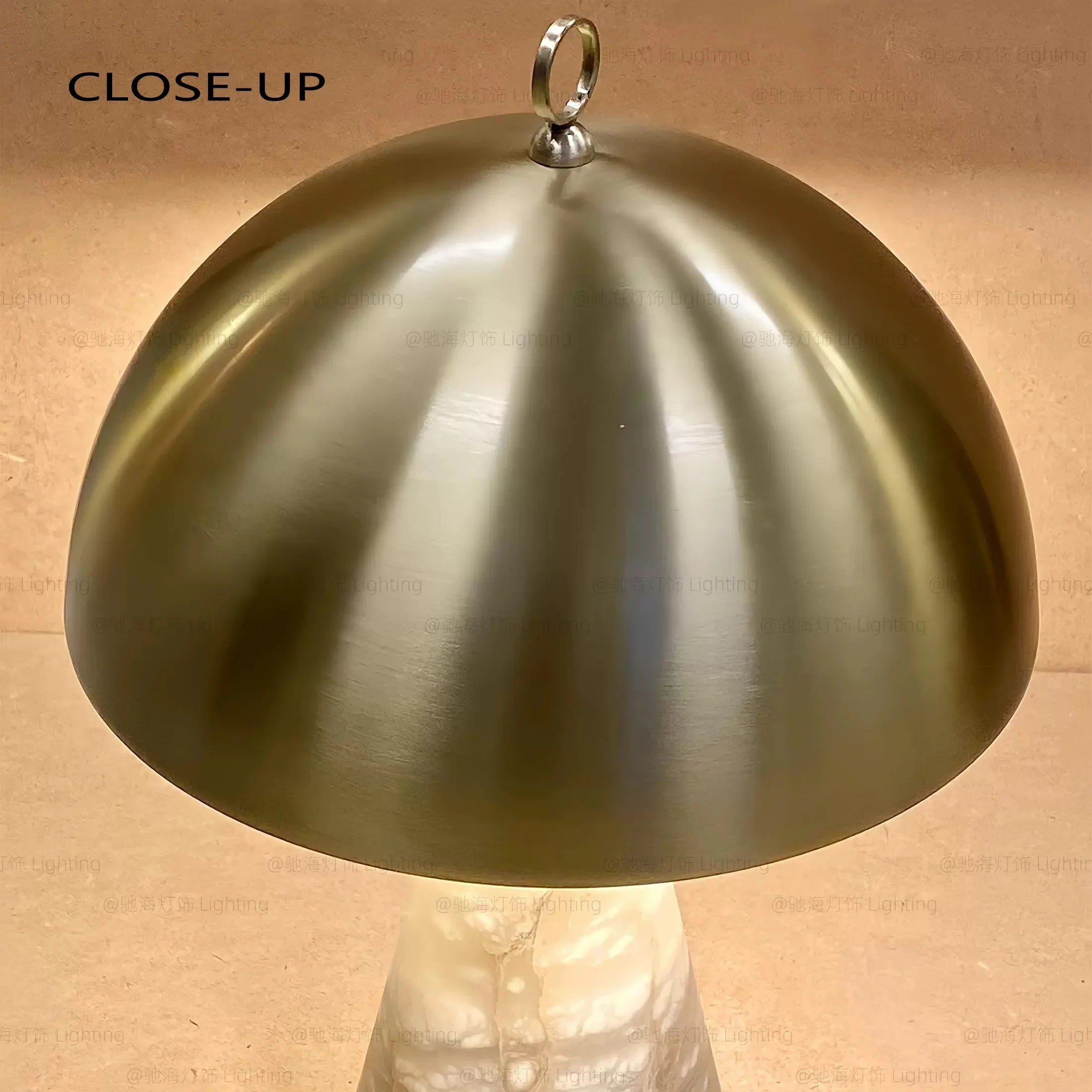 Afralia™ Copper Marble Table Lamps Gold Stone Desk Lighting Bedside Decor Items