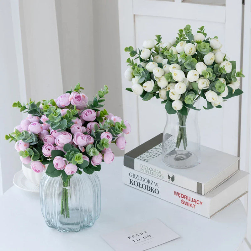 Afralia™ Silk Tea Roses Bouquet for Home Wedding DIY Decor and Scrapbooking