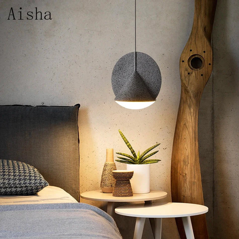 Afralia™ Resin Hanging Chandelier 12W LED Pendant Light for Living Room Kitchen Bedroom