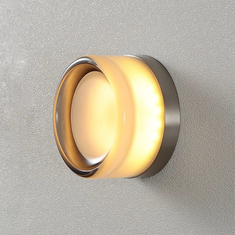 Afralia™ Amber Jelly LED Wall Sconce for Bedside Room Decor, Smoke Grey Wall Lamp