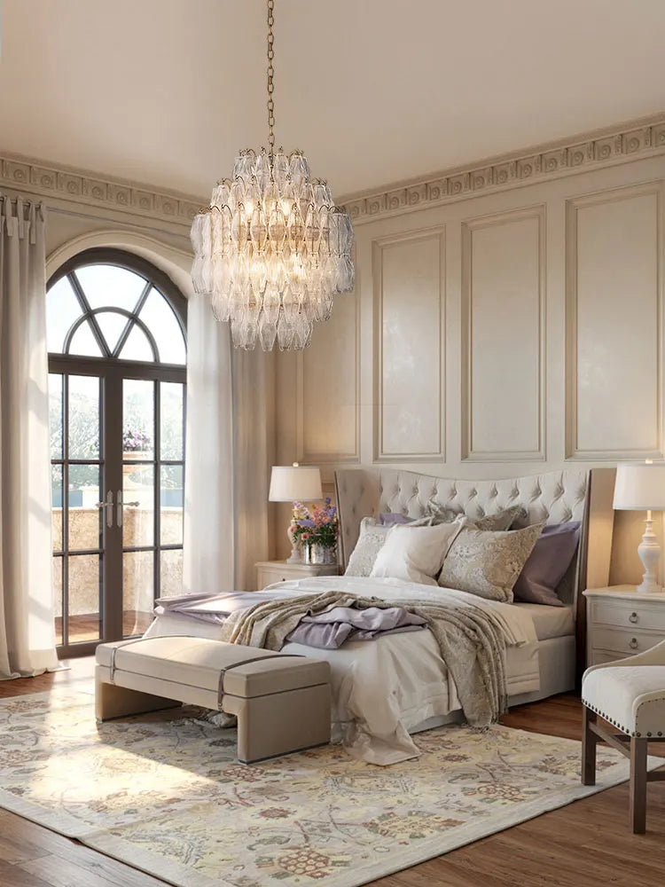 Afralia™ Glass Art LED Chandelier for Living Room