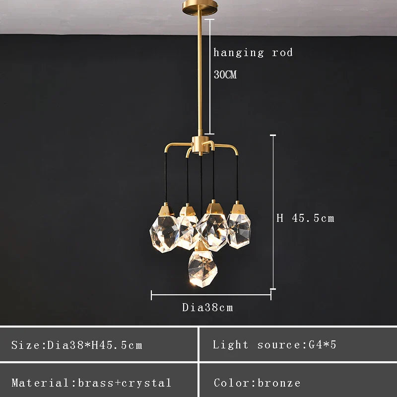 Afralia™ Crystal Chandelier Ceiling Light Modern Design for Living Room Dining Area