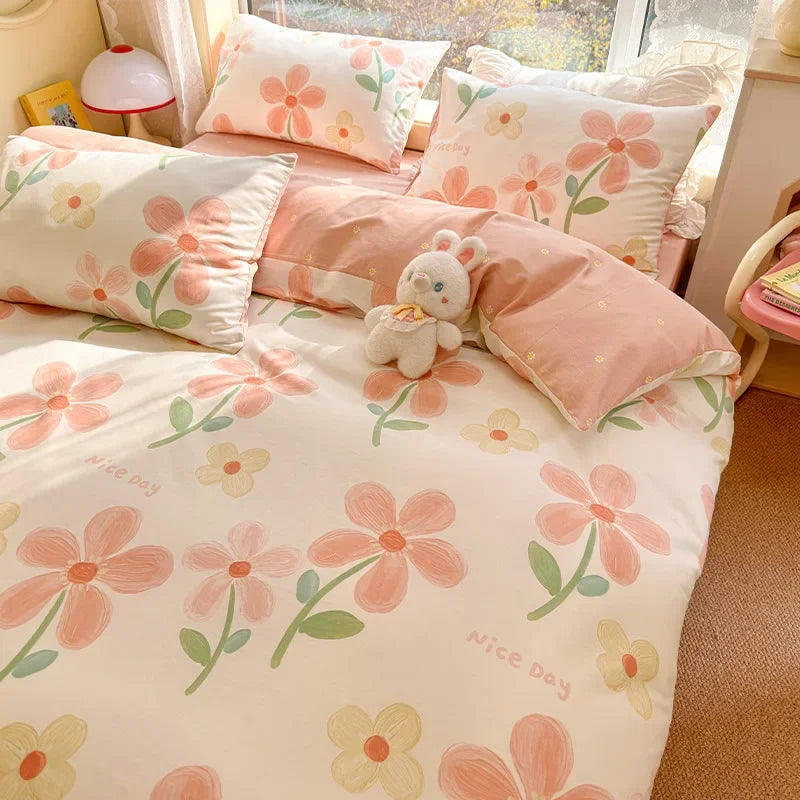 Afralia™ Rural Floral Cotton Comfort Set 200X230Cm Bedclothes
