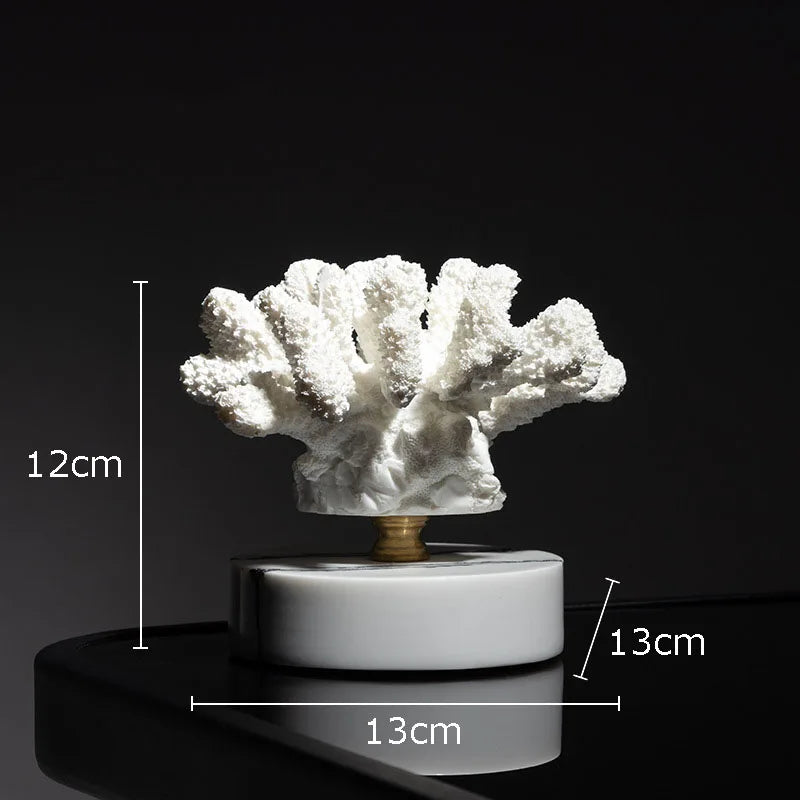 Afralia™ Coral Resin Statue Desk Decoration Modern Home Decor Ornaments