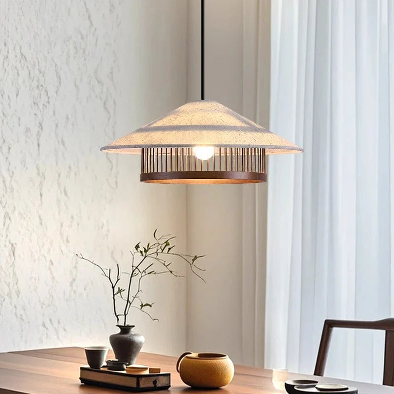 Afralia™ Three Headed Walnut Dining Table Chandelier