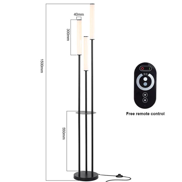 Afralia™ LED Shelf Floor Lamp Dimmable Remote Control Room Lighting