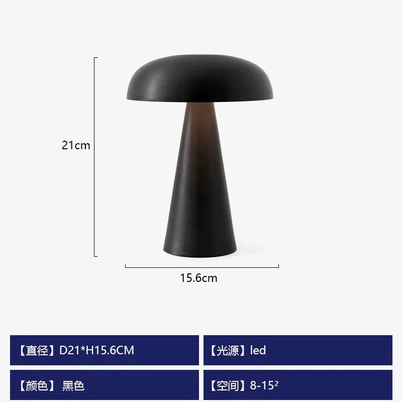 Afralia™ Mushroom Table Lamp Touch Switch Medieval Bauhaus Desk Light for Bedroom