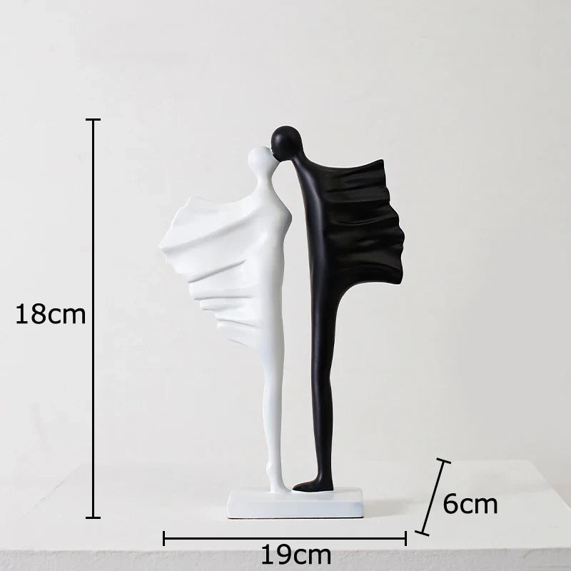 Afralia™ Abstract Lovers Resin Sculpture Modern Decor Ornaments - Couple Figures Statue
