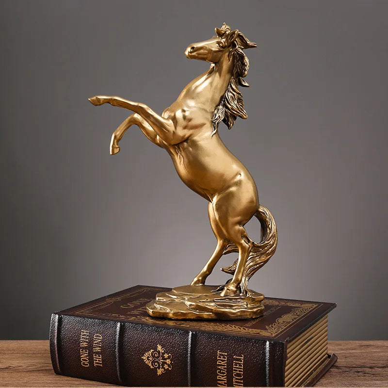 Afralia™ Horse Resin Sculpture Home Decor - Living Room Office Animal Decoration