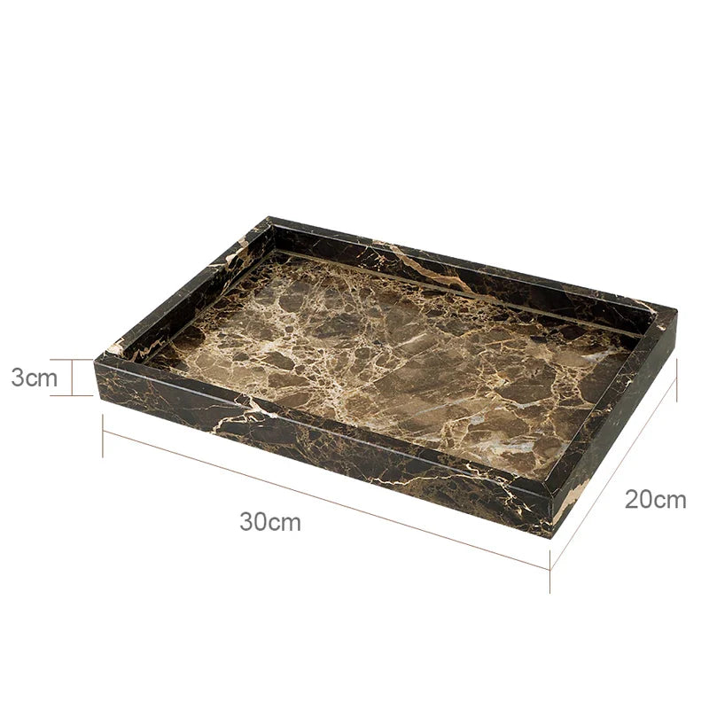 Afralia™ Emperador Dark Marble Bathroom Set with Luxury Accessories
