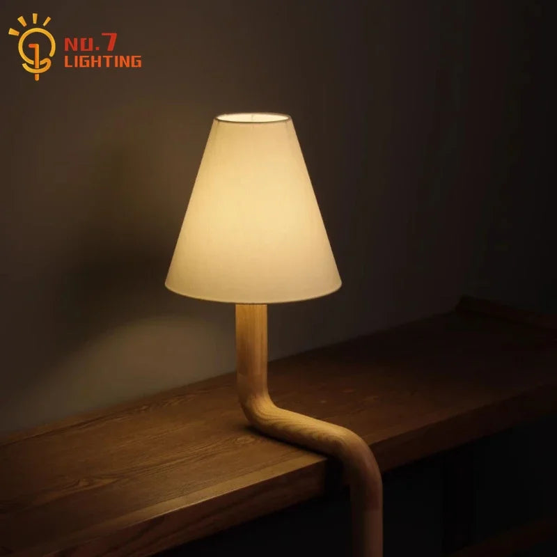 Afralia™ Elegant Solid Wood LED Table Lamp for Study and Bedside Lighting