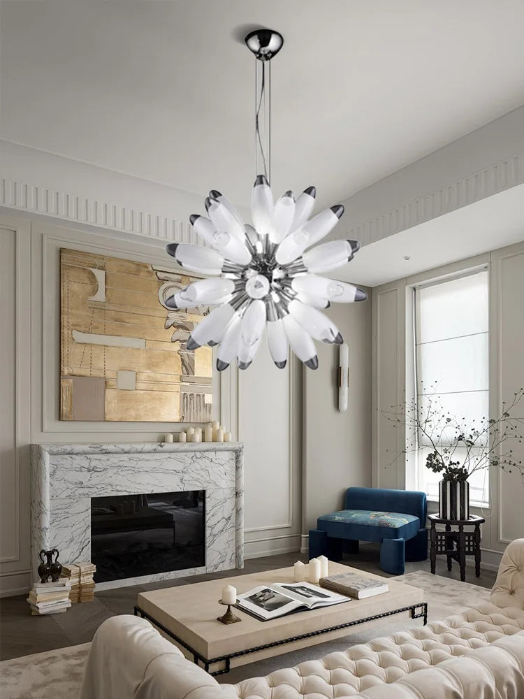Afralia™ LED Large Globe Chandelier with Glass Lampshades - Chrome or Gold Hardware
