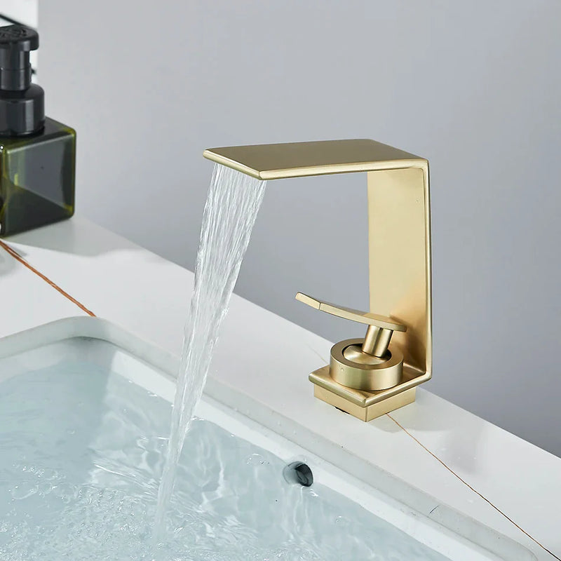 Afralia™ Basin Faucet: Modern Single Hole Mixer Tap for Bathroom Washbasin - Hot and Cold Water