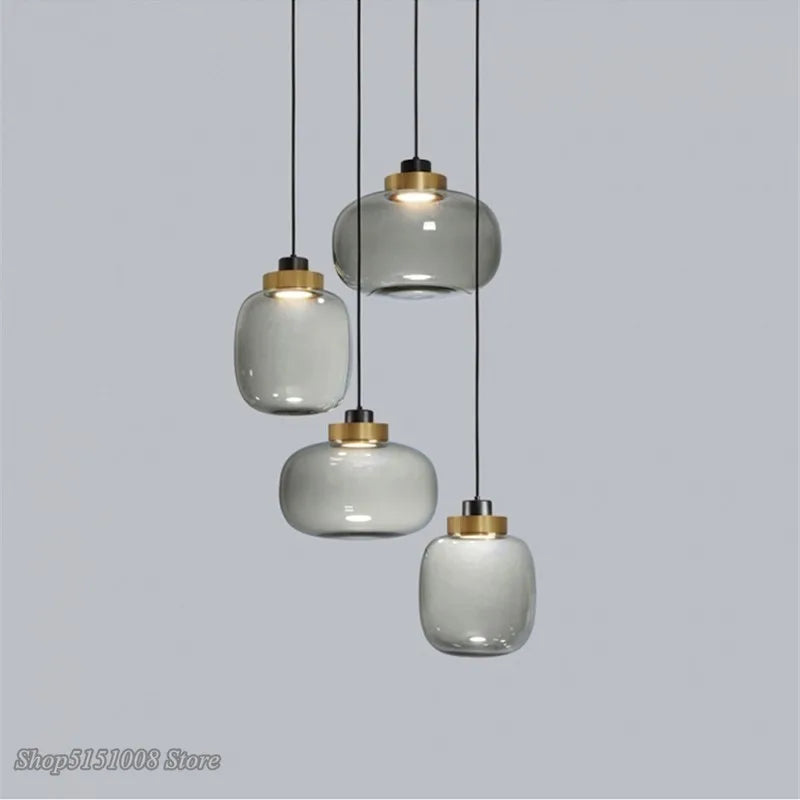 Afralia™ Nordic Glass Pendant Light - Modern Minimalist Bedroom Bar Decor